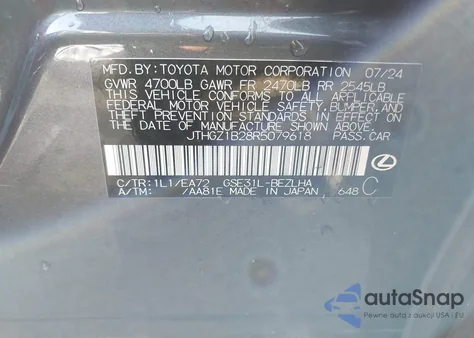 2024 Lexus Is 350 F Sport z USA, uszkodzony, nr VIN JTHGZ1B28R5079618